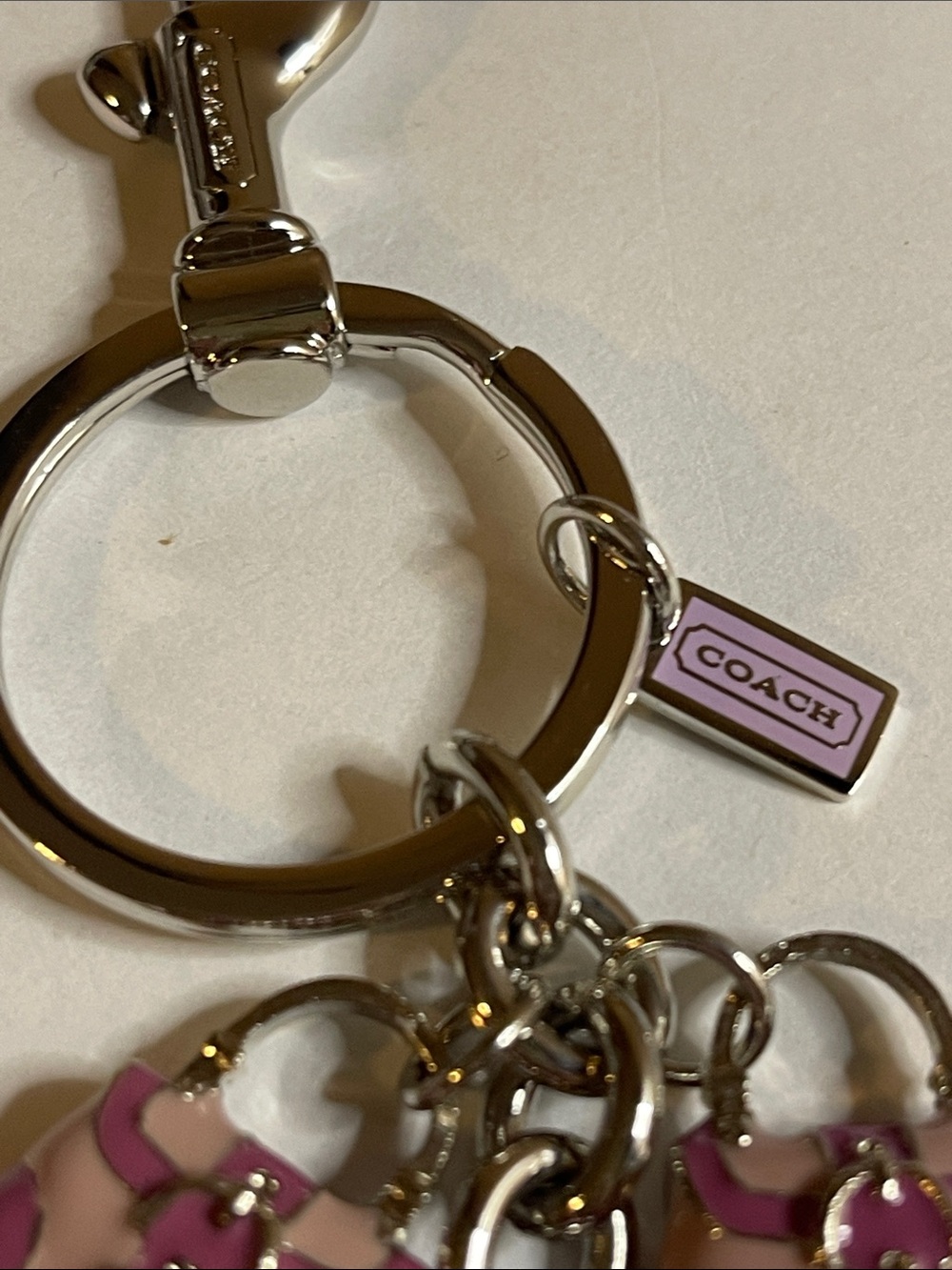 COACH Purple/Lavender Enamel Charm Keychain - Signature Handbag Charms - Picture 4 of 7